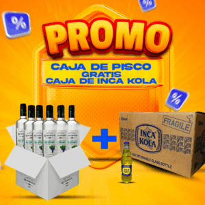Caja Pisco Santiago Queirolo 6 Uni GRATIS 1 CAJA DE INCA KOLA