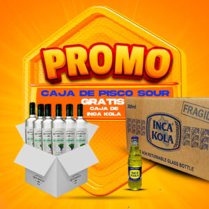 Caja Pisco Santiago Queirolo 6 Uni - GRATIS 1 CAJA DE INCA KOLA